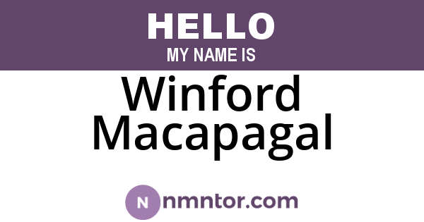 Winford Macapagal