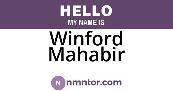 Winford Mahabir