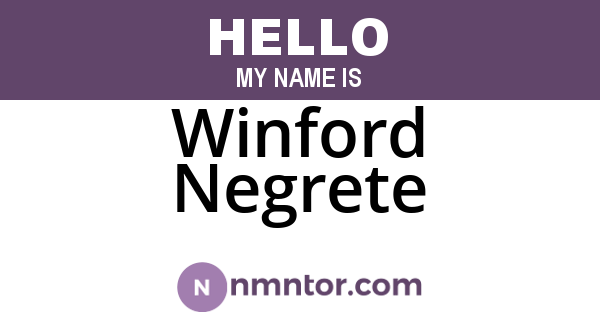 Winford Negrete