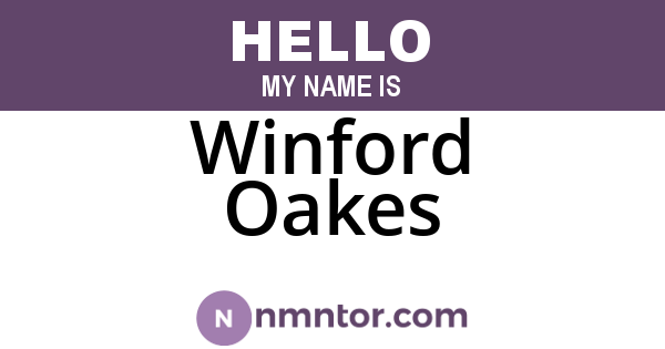 Winford Oakes