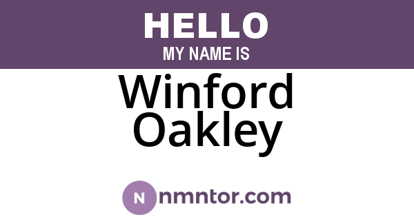 Winford Oakley