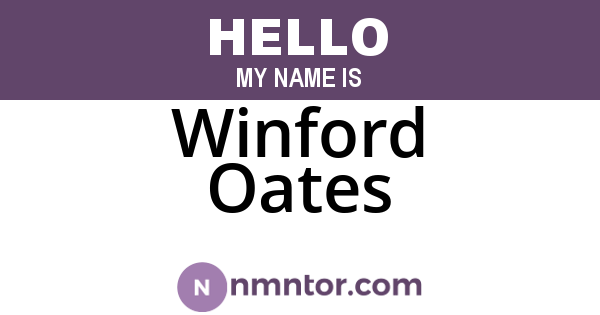 Winford Oates