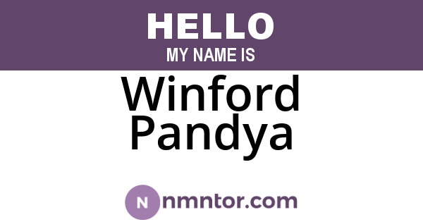 Winford Pandya