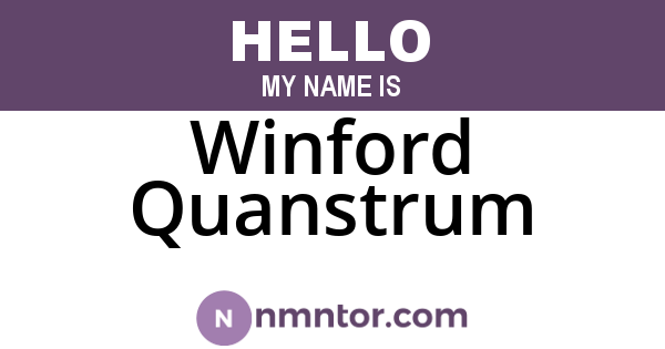 Winford Quanstrum