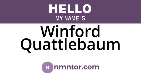 Winford Quattlebaum