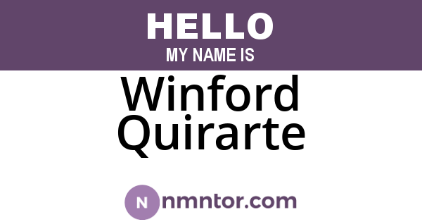 Winford Quirarte