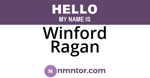 Winford Ragan
