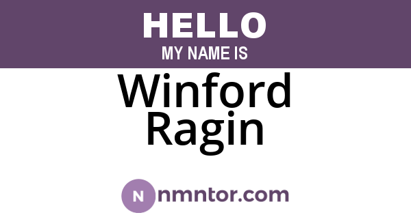 Winford Ragin