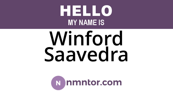 Winford Saavedra