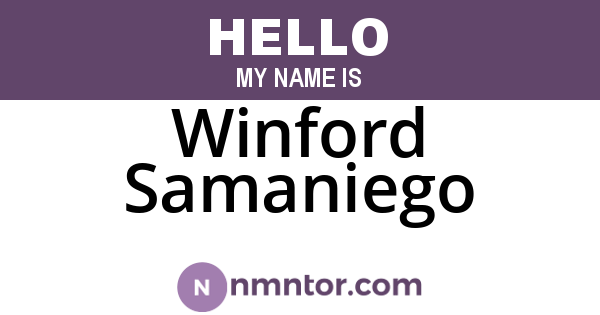 Winford Samaniego