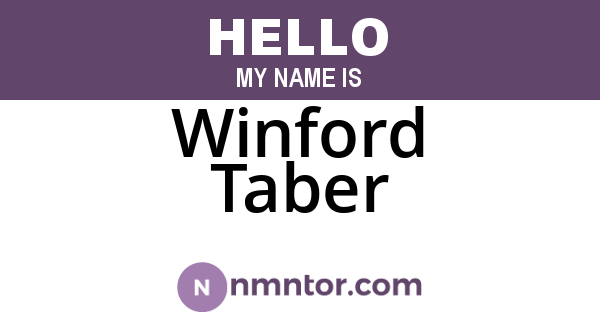 Winford Taber