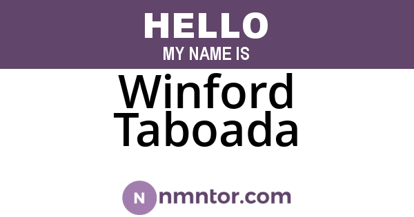 Winford Taboada