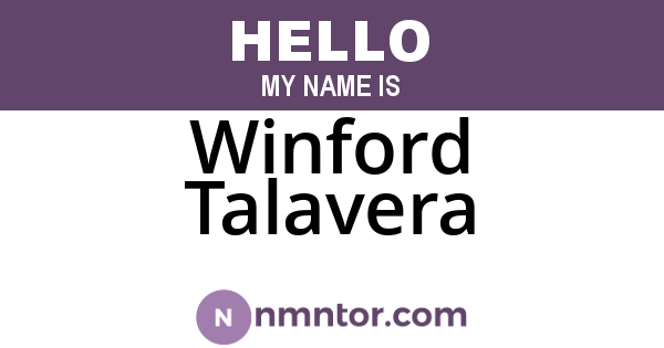 Winford Talavera