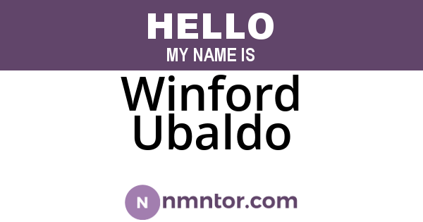 Winford Ubaldo