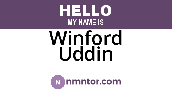 Winford Uddin