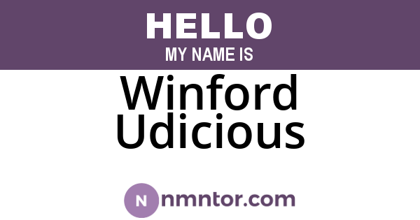 Winford Udicious