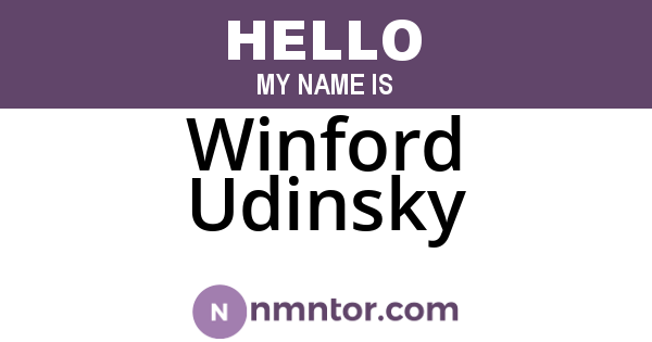Winford Udinsky