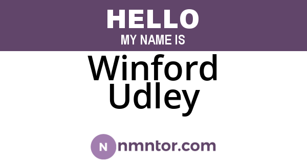 Winford Udley