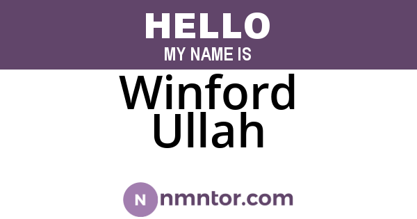 Winford Ullah