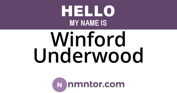 Winford Underwood