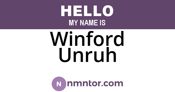 Winford Unruh