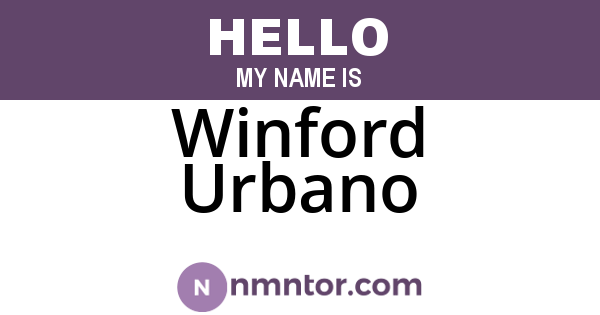 Winford Urbano