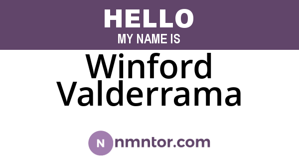 Winford Valderrama