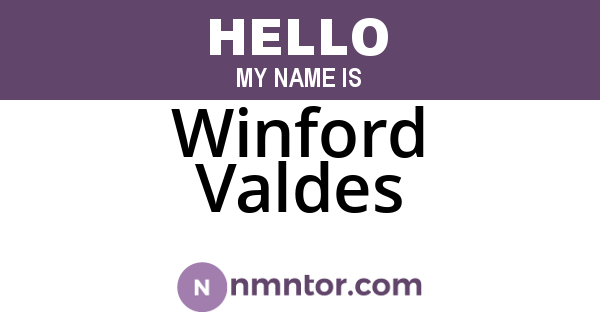 Winford Valdes
