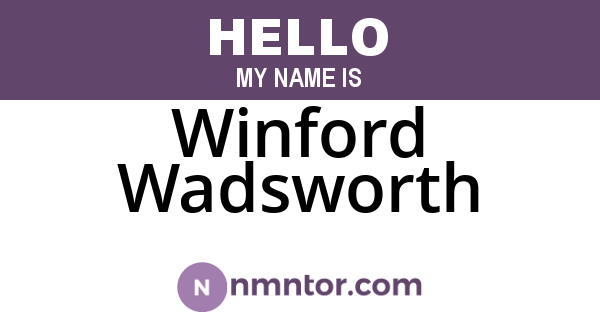 Winford Wadsworth