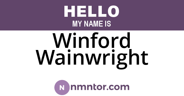 Winford Wainwright