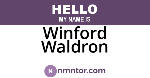 Winford Waldron