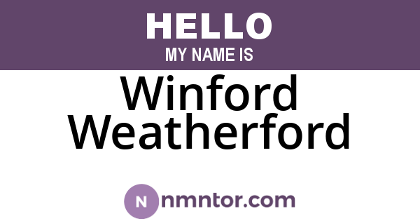Winford Weatherford