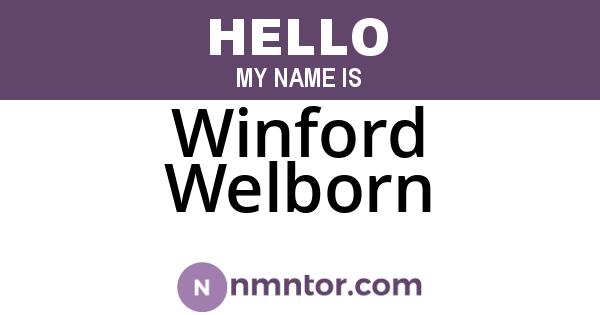 Winford Welborn