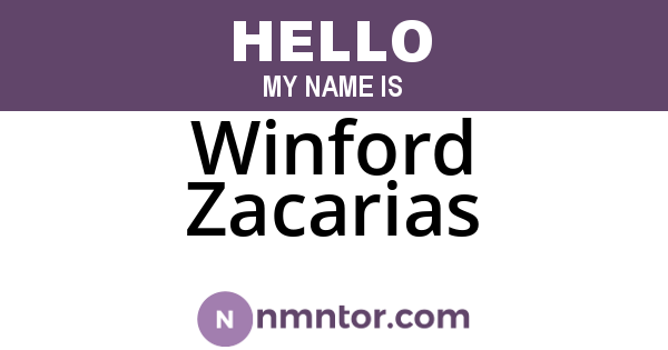 Winford Zacarias