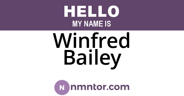 Winfred Bailey