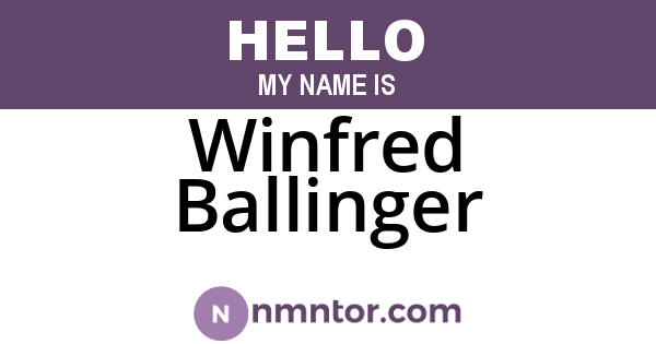 Winfred Ballinger