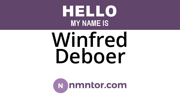 Winfred Deboer