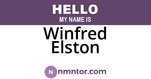Winfred Elston