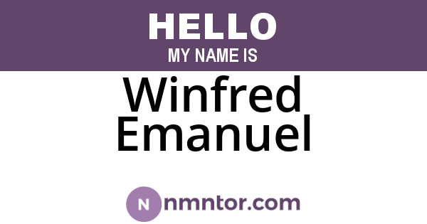 Winfred Emanuel