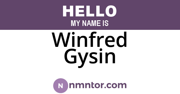 Winfred Gysin