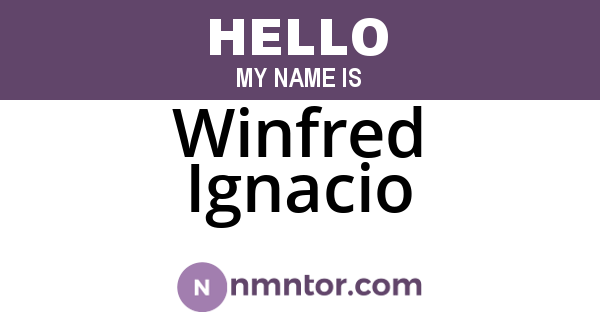 Winfred Ignacio