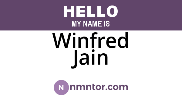 Winfred Jain