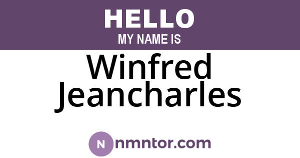 Winfred Jeancharles
