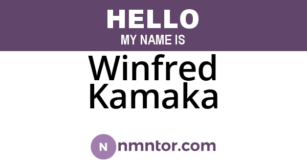 Winfred Kamaka