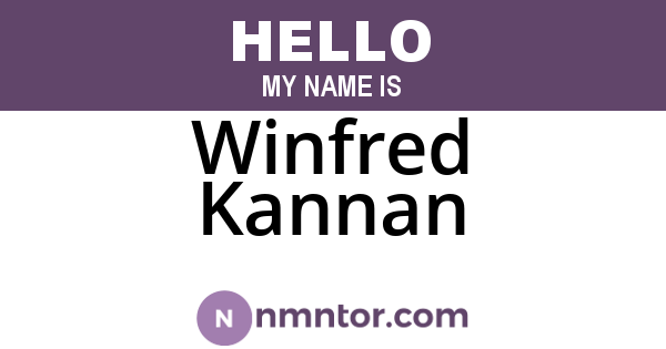 Winfred Kannan