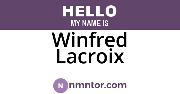 Winfred Lacroix