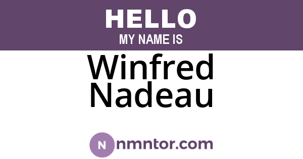 Winfred Nadeau