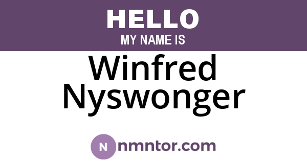 Winfred Nyswonger