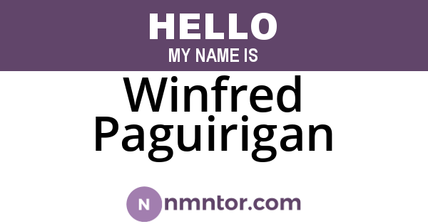 Winfred Paguirigan
