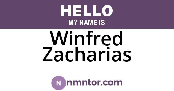 Winfred Zacharias